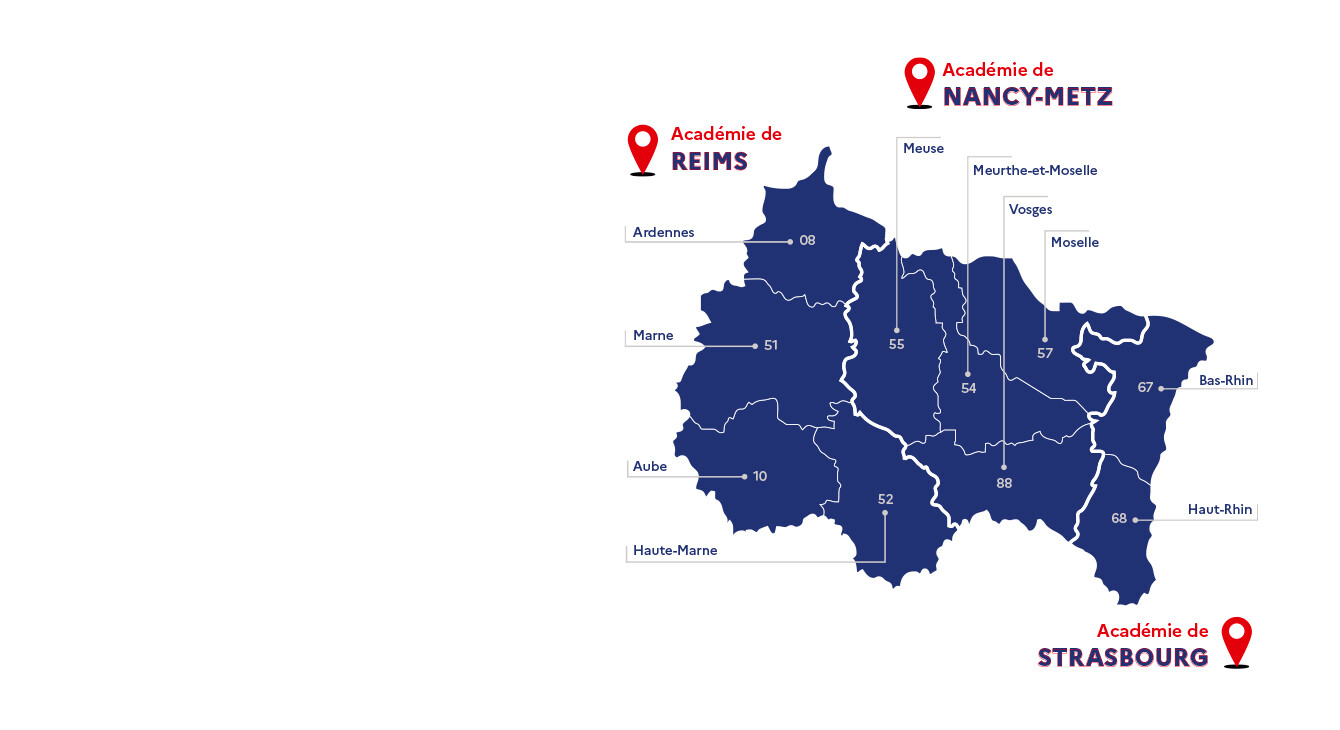 Carte académique du Grand Est